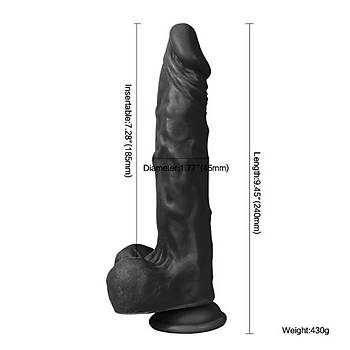 Dildo Series Siyah 21 Cm Esnek Realistik Penis Dildo