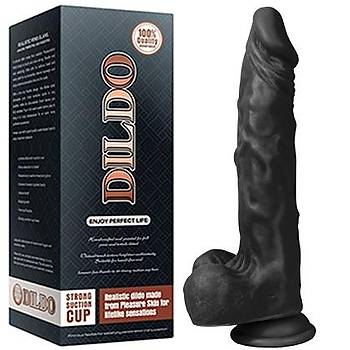 Dildo Series Siyah 21 Cm Esnek Realistik Penis Dildo
