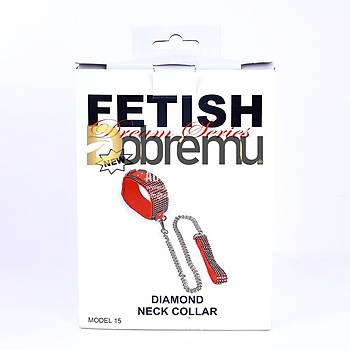 Fantezi Krmz Deri Boyun Tasmas