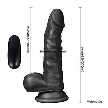 10 Fonksiyonlu Titreimli Zenci Realistik Penis 17 Cm