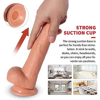 Yeni Nesil Realistik Vantuzlu arj Edilebilir 22 Cm Titreimli Penis