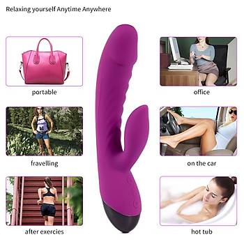 G-Spot ve Klitoris Ayn Anda Tetikleme Ozelligine Sahip Titresimli Vibrator