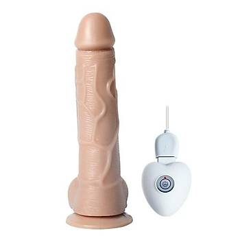 Oynar Baþlý USB Þarjlý Teknolojik Vibratör Penis 20 Cm