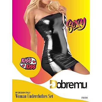 Deri Seksi Mini Elbise