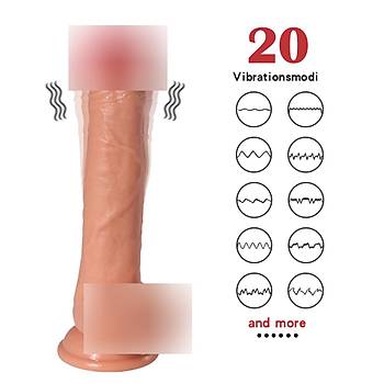Yeni Nesil Realistik Vantuzlu arj Edilebilir 22 Cm Titreimli Penis