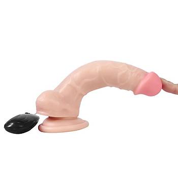 10 Fonksiyonlu Titresimli Et Dokusu Sper Realistik Dildo 17 Cm