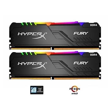 Kingston HyperX Fury RGB 16GB (2x8) 3200MHz DDR4 HX432C16FB3AK2/16 Gaming Bellek