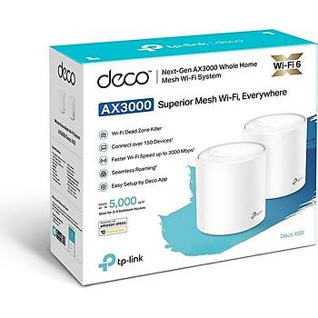 TP-Link Deco X60 AX 3000 Mbps Tüm Ev Mesh Wi-Fi 6 Sistemi ( 2?lü Paket )