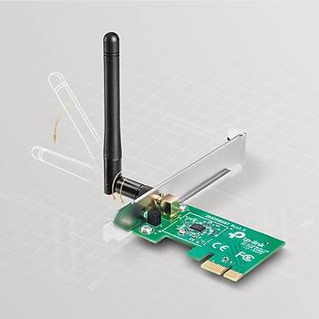 TP-LINK TL-WN781ND 150 Mbps N Kablosuz 2dBi Deðiþtirilebilir Antenli WPS Destekli PCI Express Adaptö
