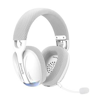 REDRAGON H878 SKULD PRO TRI-MODE KABLOSUZ 7.1 SURROUND AYDINLATMALI GAMING KULAKLIK BEYAZ-GRI