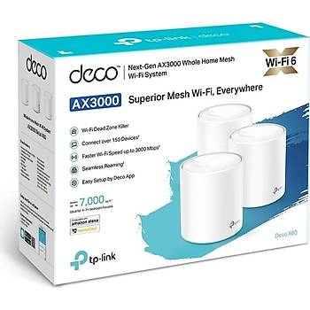 TP-Link Deco X60 AX 3000 Mbps Tüm Ev Mesh Wi-Fi 6 Mesh 3?lü WiFi Sistemi
