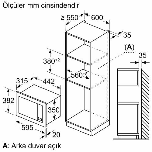 Profilo FRIAT8AG Ankastre Mikrodalga Frn - Gri
