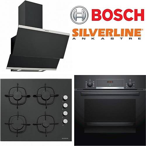 BOSCH HBF514BB0T & SiLVERLiNE 3420 CLASSY & SiLVERLiNE CS5335B01 3'L KARMA ANKASTRE SET