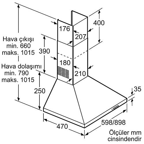 Profilo DVP6C420 Beyaz Piramit Davlumbaz
