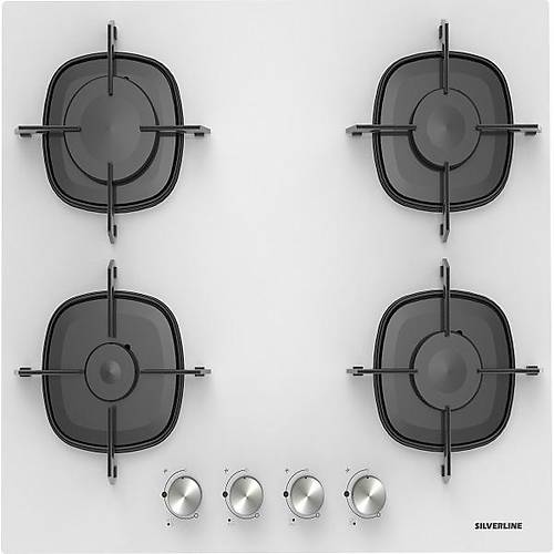 Silverline CS5623W01  60 Cm Beyaz Cam Ocak