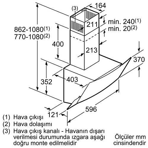 Profilo - DVE6G560 Ankastre Davlumbaz