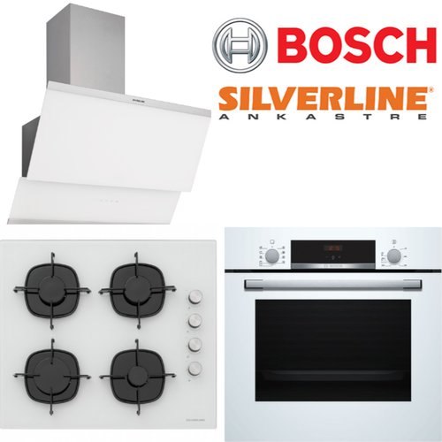 BOSCH & SiLVERLiNE KARMA ANKASTRE SET (HBF534EW0T-3420 W CLA-CS5335W02)