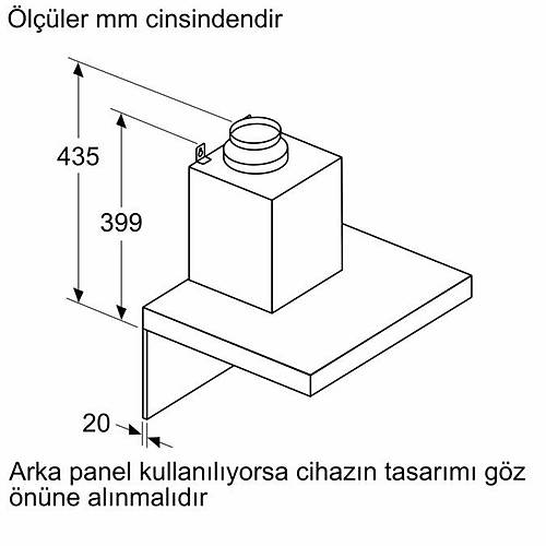 Profilo Duvar Tipi DVB6K770 Davlumbaz 60cm Dark Slver