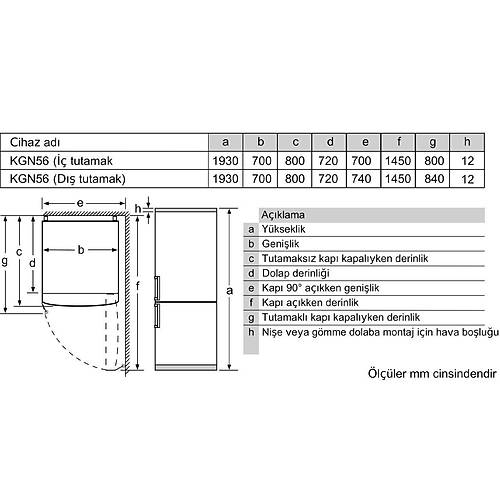Siemens KG56NAIE0N Kombi No-Frost Buzdolab