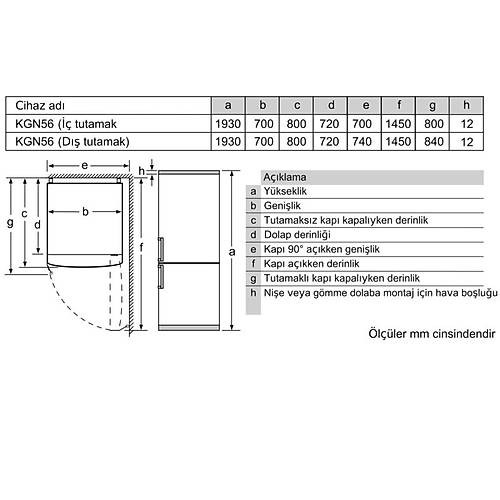 Siemens KG56NVIF0N Inox Alttan Donduruculu Nofrost 505L Buzdolab