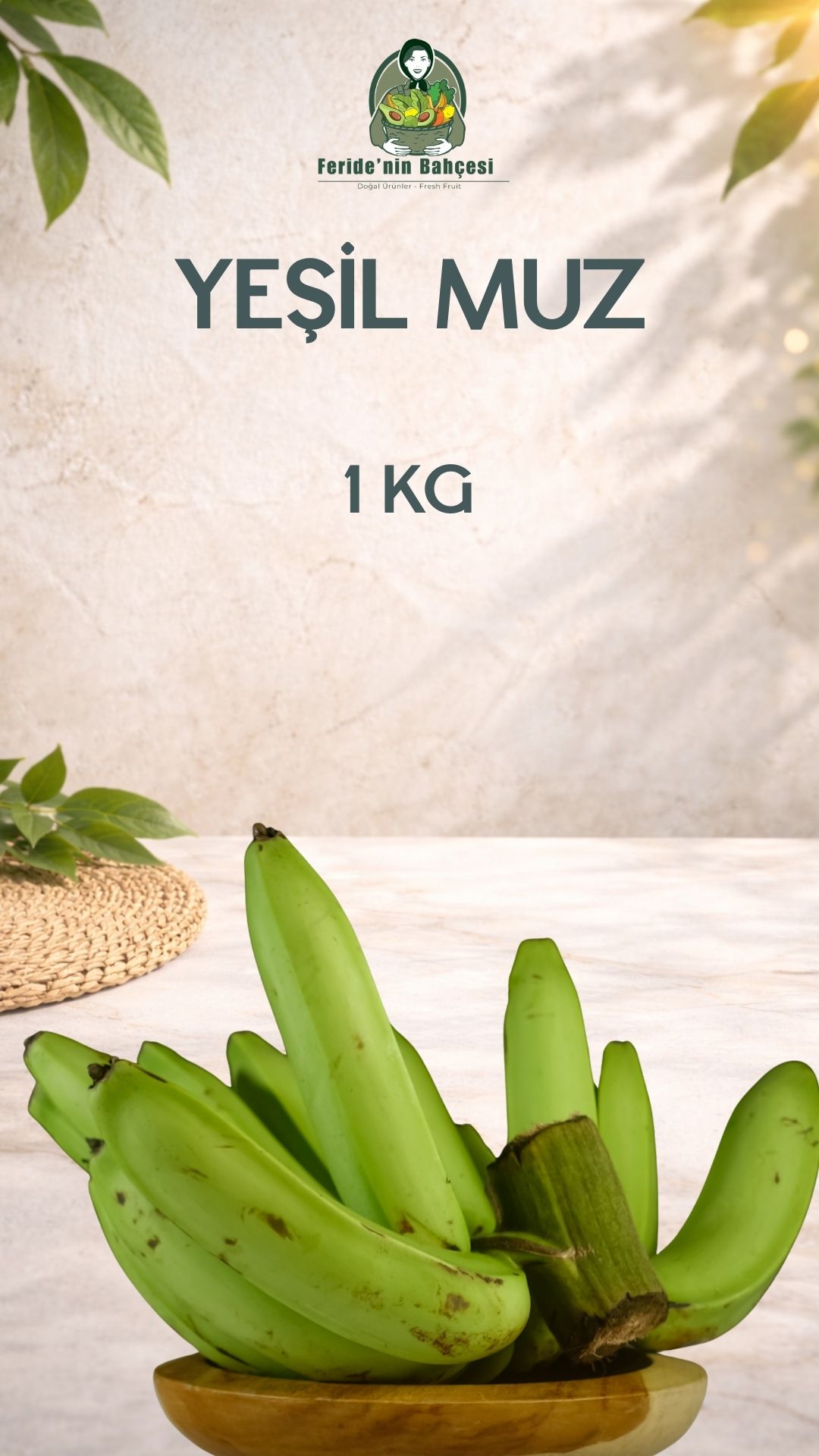 DOĞAL ALANYA YEŞİL MUZ (1 KG)