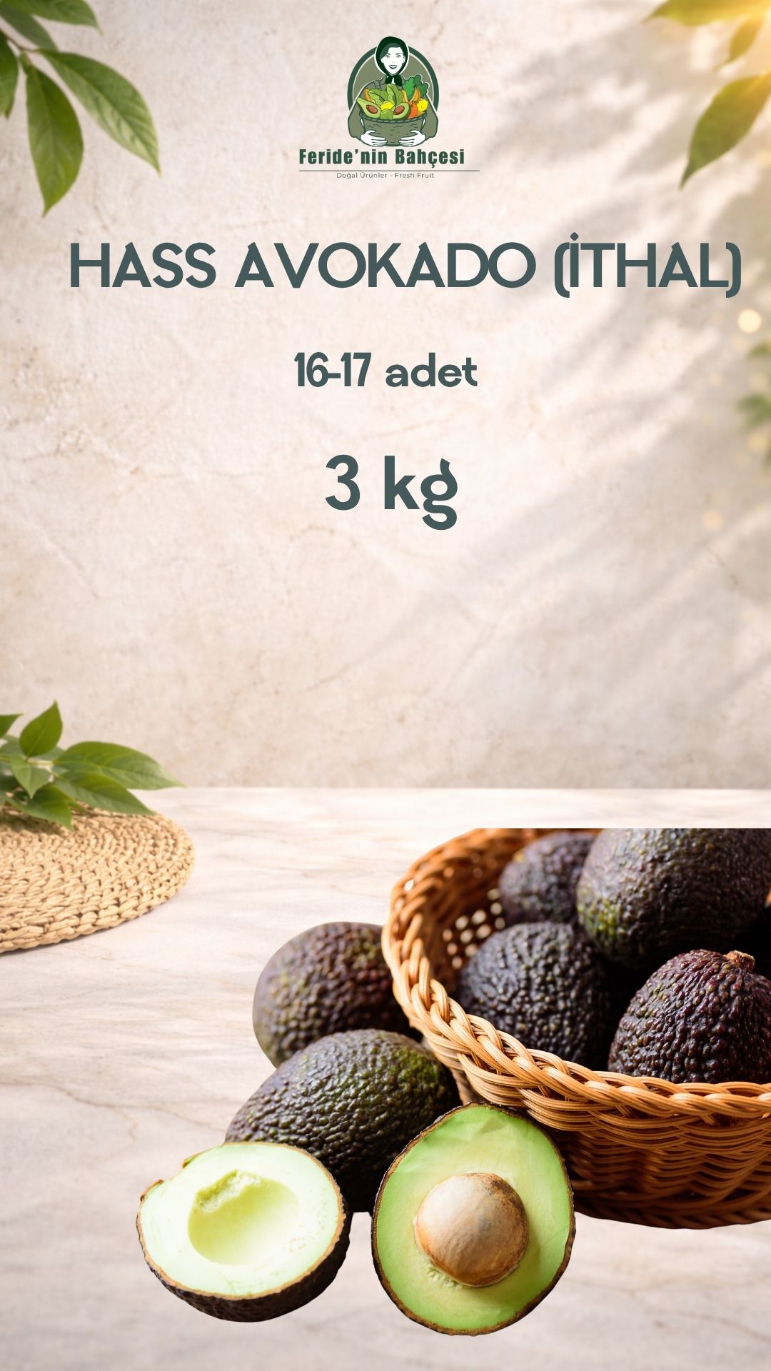 HASS AVOKADO (İTHAL) 3 KG