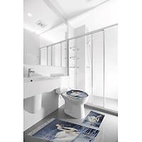Banyo Paspas Takm Ve Desenli Klozet Kapa Kuu Desen 
