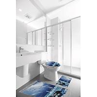 Banyo Paspas Takm Ve Desenli Klozet Kapa Gemi Desen 