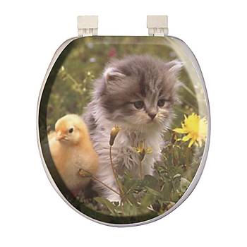 Softy Jumbo Desenli Yumuak Klozet Kapa Beyaz - 1053