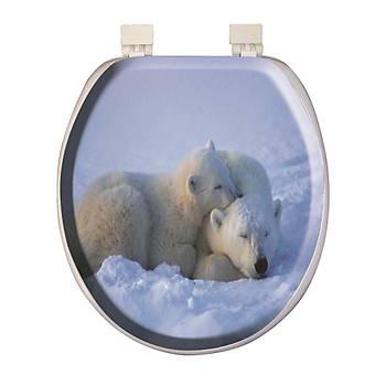 Softy Classic Desenli Yumuak Klozet Kapa Beyaz - 1051