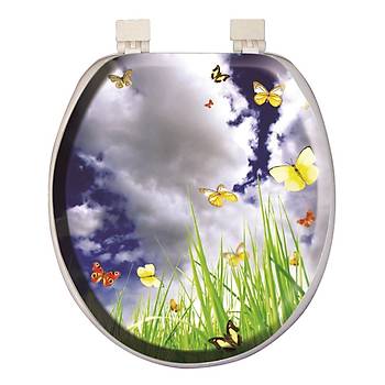 Softy Classic Desenli Yumuak Klozet Kapa Beyaz - 6024