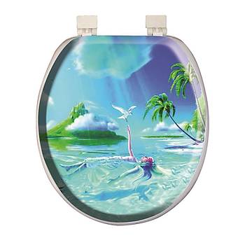 Softy Classic Desenli Yumuak Klozet Kapa Beyaz - 1008