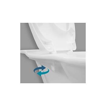 Rona Tisa - Thermoplast Standart Klozet Kapa - Beyaz - Alttan Monte