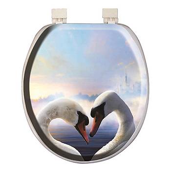 Softy Classic Desenli Yumuak Klozet Kapa Beyaz - 3587