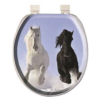 Softy Classic Desenli Yumuak Klozet Kapa Beyaz - 3336