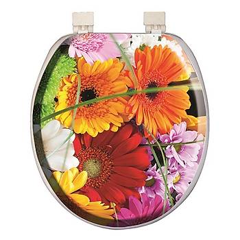 Softy Jumbo Desenli Yumuak Klozet Kapa Beyaz - 3029