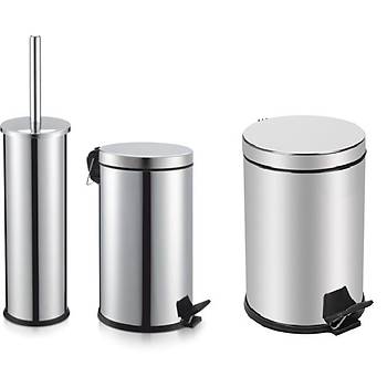 Banyo Aksesuarlar - Krom - 3 Lt p Kovas + 5 Lt p Kovas + Tuvalet Fras 