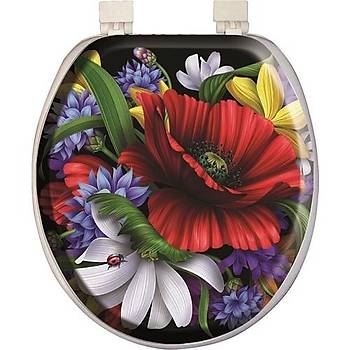 Softy Classic Desenli Yumuak Klozet Kapa 3609 Beyaz