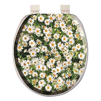 Softy Classic Desenli Yumuak Klozet Kapa Beyaz - 3585