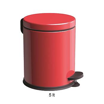 Yava Kapanan Krmz Klozet Kapa ve 5 Lt p Kovas 4'L Set