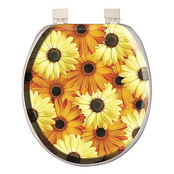 Softy Classic Desenli Yumuak Klozet Kapa Beyaz - 3767