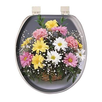 Softy Classic Desenli Yumuak Klozet Kapa Beyaz - 1015