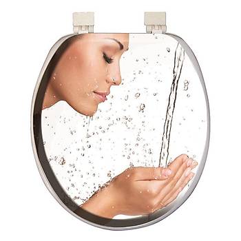 Softy Classic Desenli Yumuak Klozet Kapa Beyaz - 3591