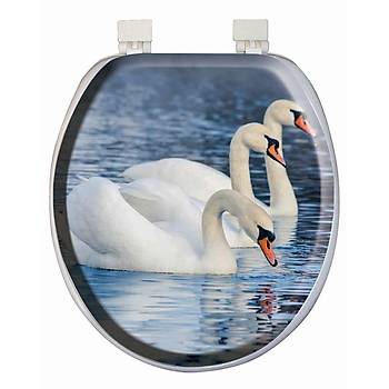 Softy Classic Desenli Yumuak Klozet Kapa Beyaz - 3735