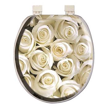 Softy Classic Desenli Yumuak Klozet Kapa Beyaz - 3564