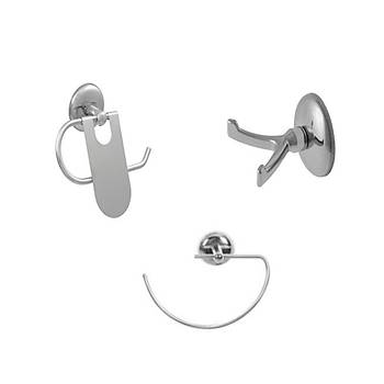Banyo Aksesuarlar - Krom - 3l Set : Katlk + Yay Havluluk + 2li Ask