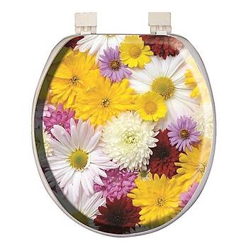 Softy Classic Desenli Yumuak Klozet Kapa Beyaz - 3344