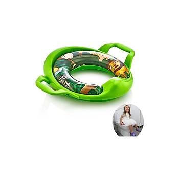 Softy Comfort Kids - ocuk Klozet Adaptr - Yeil - Orman Hayvanlar