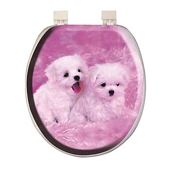 Softy Jumbo Desenli Yumuak Klozet Kapa Beyaz - 1084