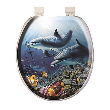 Softy Classic Desenli Yumuak Klozet Kapa Beyaz - 1064